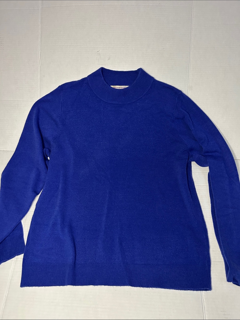 Alison Daily Size Large indigo mock turtleneck acrylic sweater